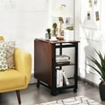 thumbnail image 4 of Costway Rolling Computer Desk Folding Writing Office Desk w/ Storage Shelves, 4 of 10