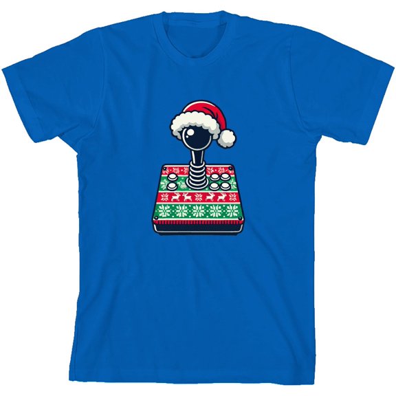 Ugly Christmas Sweater Joystick Youth Natural Crew Neck Short Sleeve Tee-Medium