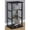 Black, variant on Black Glass Curio Cabinet with 3 Shelves, Solid Wood Accent, 33.5H Display Storage for Living Room