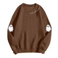 thumbnail image 5 of Spooky Season Halloween Sweatshirts for Women 2025 Cute Ghost Graphic Long Sleeve Crewneck Sweatshirt Pullover Tops, 5 of 6
