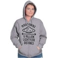thumbnail image 4 of Funny Antisocial Social Distance UFO Unisex Fleece Graphic Zip Up Hoodie Brisco Brands 4X, 4 of 5