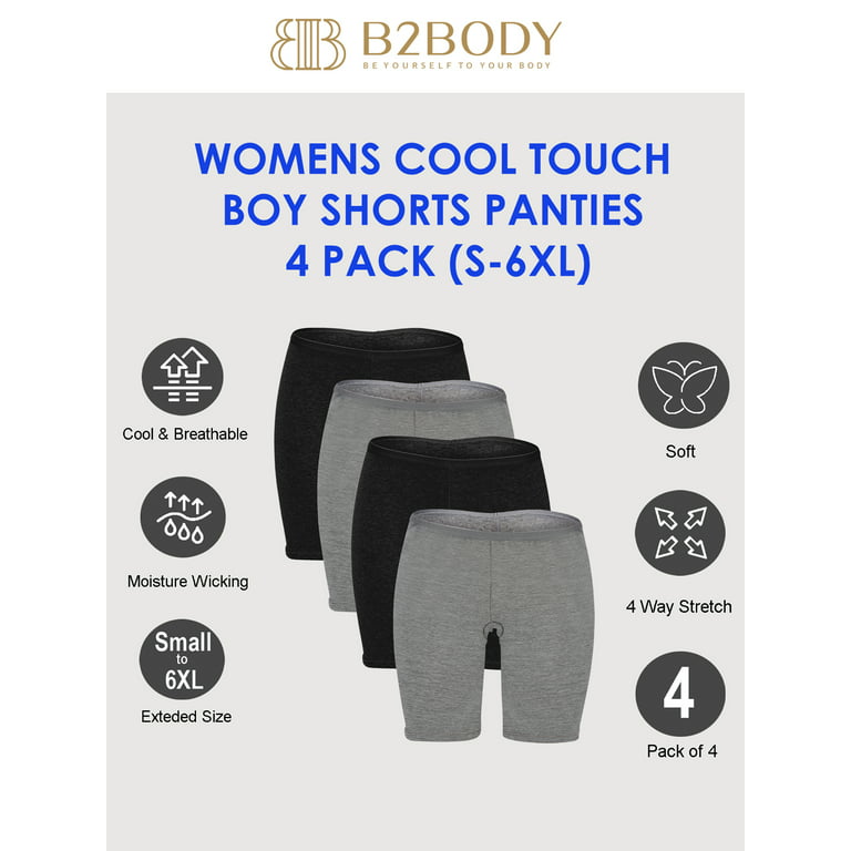 B2BODY Women's Panties Long Leg 6.5 Boxer Brief Small to Plus