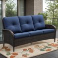 thumbnail image 7 of Meetleisure 3-Seat Outdoor Sofa, Couch Patio Sofa with Deep Seating and Thick Cushions, Blue, 7 of 7