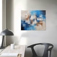 thumbnail image 4 of COMIO Large Blue Abstract Wall Art Canvas Print Picture for Living Room Large Blue Gray Brown Abstract Decoration Home Bedroom Office Decor Modern Framed Artwork Framed Wall Art, 4 of 5