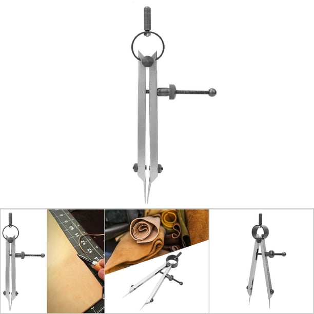 Boussole D'Espacement à Double Aiguille En Acier Carbone – 100 Mm, Pour Traçage Mécanique Et Travail Du Cuir, Légère Et Précis