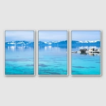 IDEA4WALL 3 Piece Framed Canvas Wall Art for Living Room, Bedroom Lake Tahoe Canvas Prints for Modern Home Decoration Ready to Hang