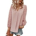 thumbnail image 2 of Seyurigaoka Autumn New Casual Loose Female Spring and Summer Long-Sleeve V-neck Shirt T-Shirt Top, 2 of 8