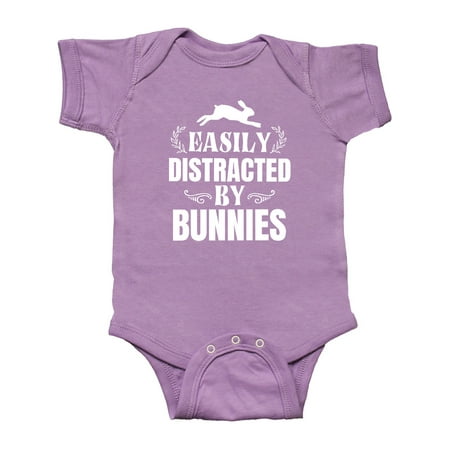 

Inktastic Easily Distracted by Bunnies Gift Baby Boy or Baby Girl Bodysuit