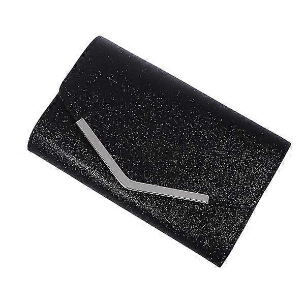 Evening Bag Handbag Wedding Party Message Bag Clutch Wallet Simple Chain Bag for Women Ladies (Black)