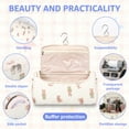 thumbnail image 3 of NUAHRHY Makeup Bag with Handle, Vertical Cosmetic Toiletry Bag, Cute Travel Essentials Case with Compartments, Hair Tool Dryer Organizer Bag with Hook, 3 of 9