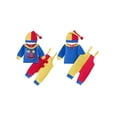 thumbnail image 2 of RUINIXCW Baby Boy Halloween Clown Adorable Long Sleeve Clown Face Print Tops and Striped Suspender Pants Hat Set, 2 of 8