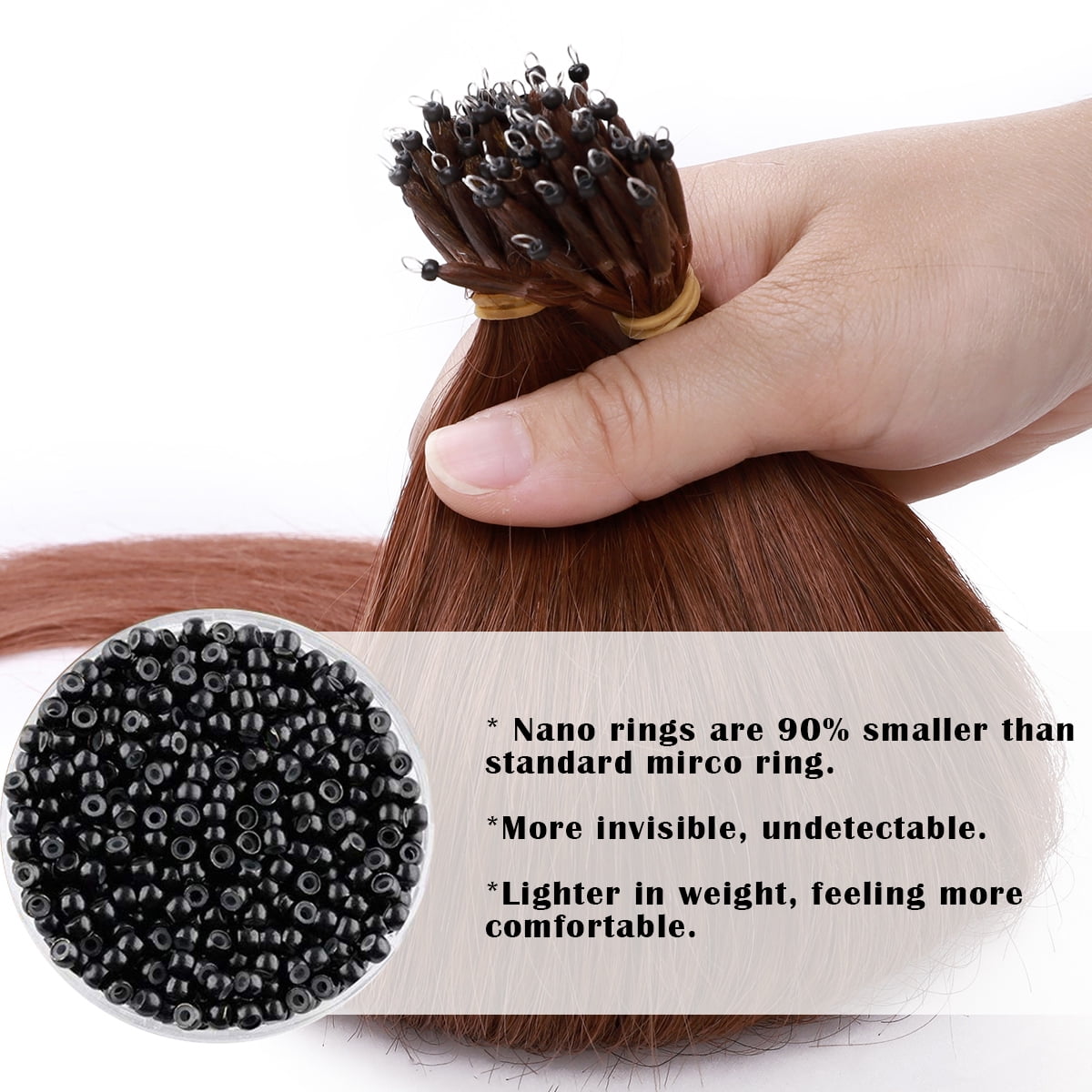 SEGO 100% Remy Human Hair Extensions Micro Loop Hair Extension Nano Micro Bead Ring Thick Hair Piece Clearance