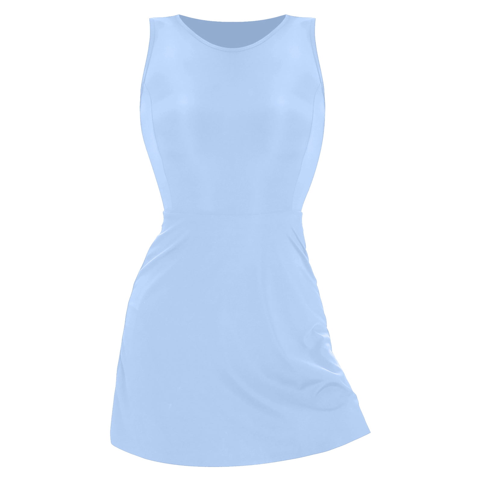 Miluxas Tennis Dress for Women Workout Dress with Shorts Athletic Dress for Exercise Golf Dresses Light Blue 6(M)