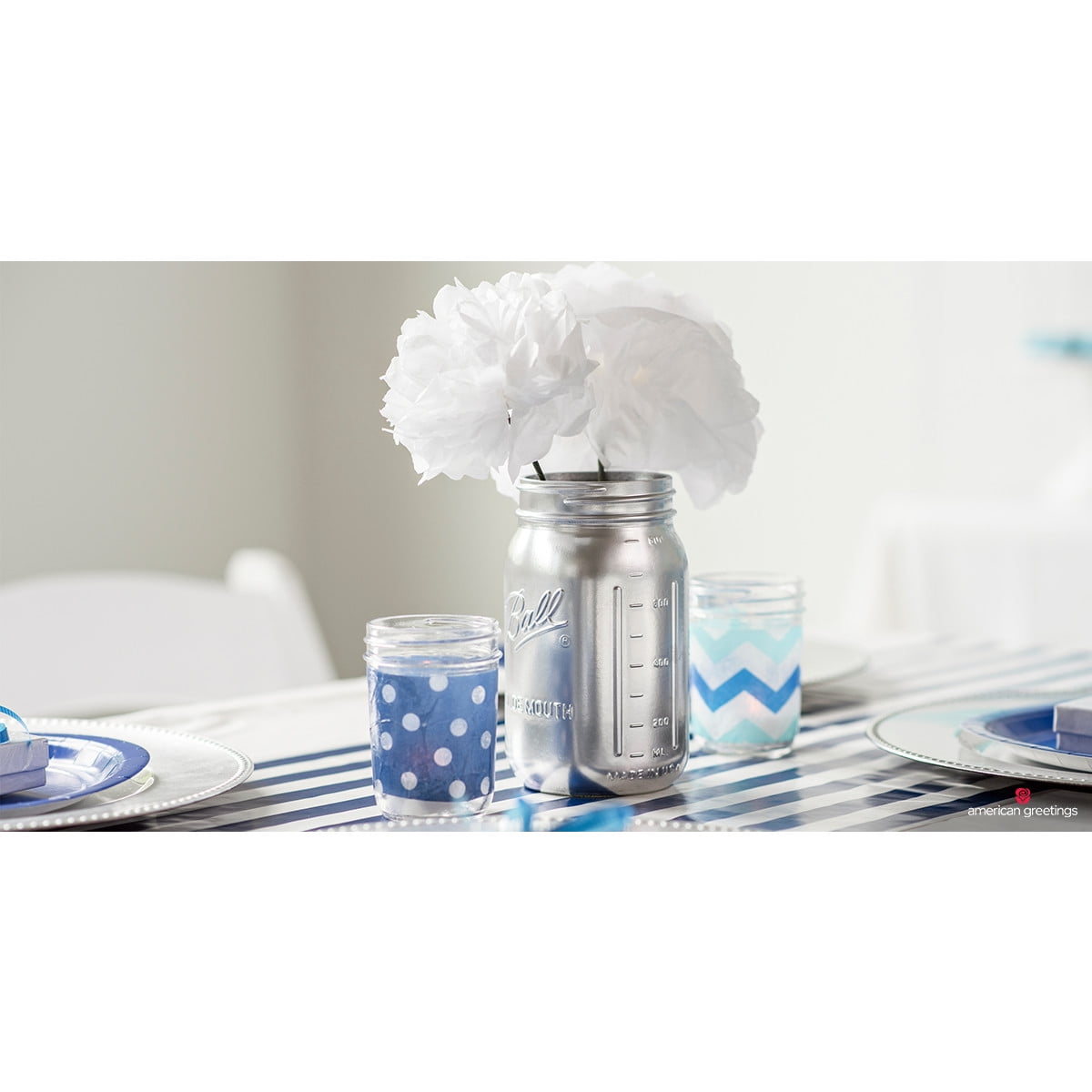 American Greetings 125 Sheets 20 in. x. 20 in. Bulk Tissue Paper (White and Blue) for Christmas, Hanukkah, Holidays, Birthdays and All Occasions