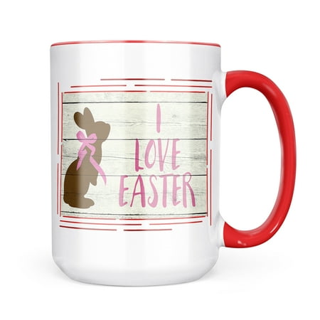 

Neonblond I Love Easter Rustic Chocolate Bunny Mug gift for Coffee Tea lovers