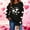 980#Black, variant on Women's Winter Round Neck Heart Print Long Sleeve Casual Sweatshirt for Daily Wear and Various Occasions