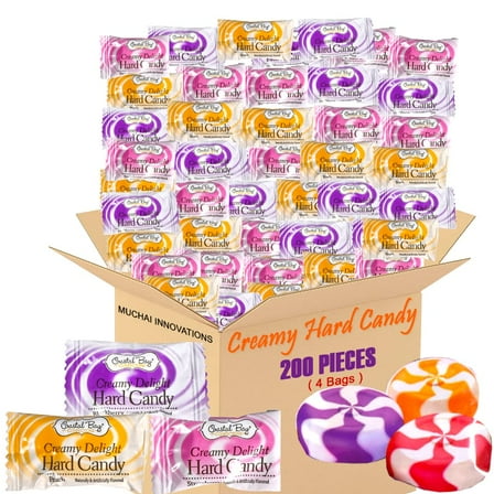 Creamy Hard Candy | Strawberry, Peach & Blackberry Flavors Swirled in Rich Cream | Original Classic Sweet Fresh Taste Individually Wrapped (200)