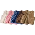 thumbnail image 6 of URMAGIC Girls Boys Fleece Hoodies Vest Jacket Zipper Warm Sleeveless Fall Winter Outwear, 6 of 7