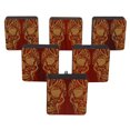 thumbnail image 1 of IBA Indianbeautifulart Boutons Rouges Gravés Lot de 10 Boutons de Porte d'Armoire en Bois Tirette de Tiroir, 1 of 3