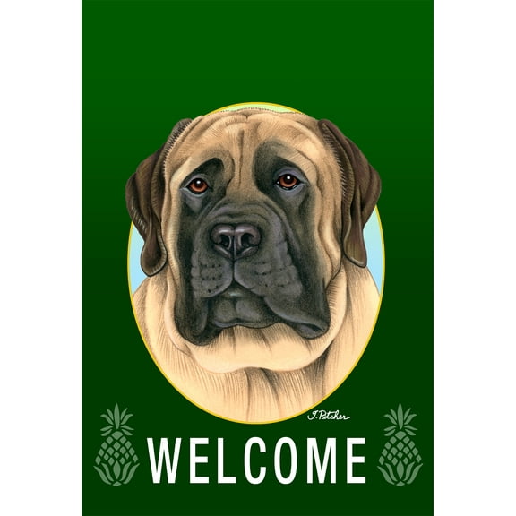 Mastiff Fawn - Best of Breed Welcome Pineapples House Flags