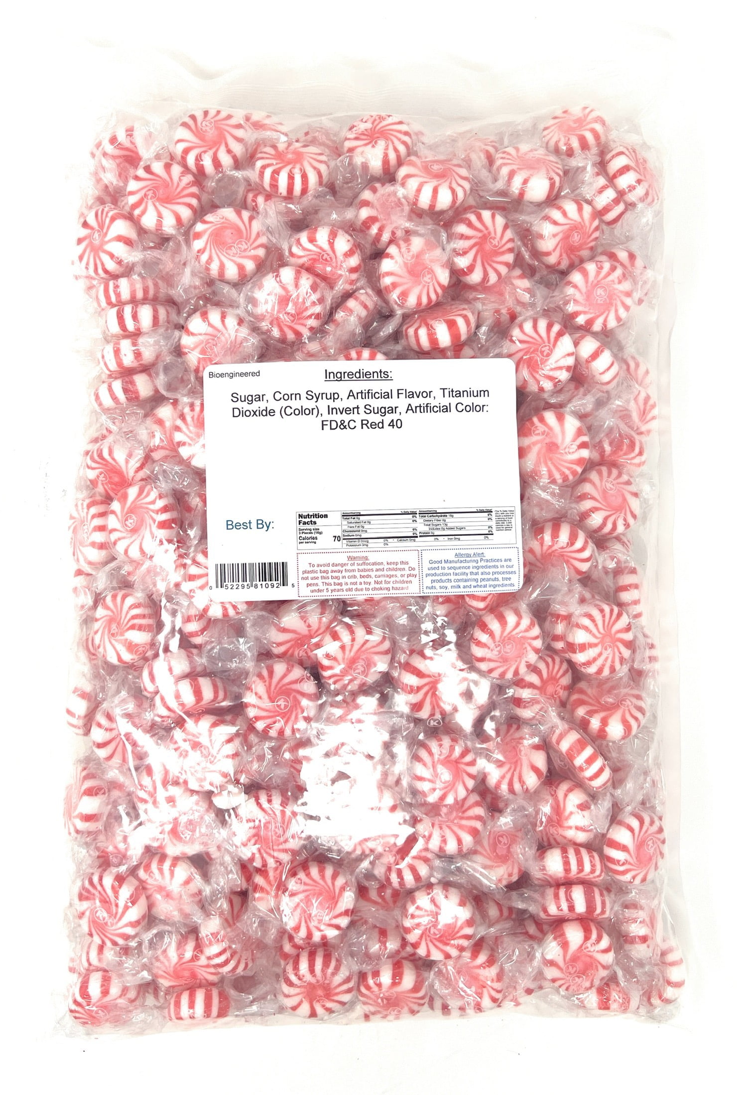 YANKEETRADERS Brand Starlight Mints, Red & White Wrapped Hard Candy, 4 Pound