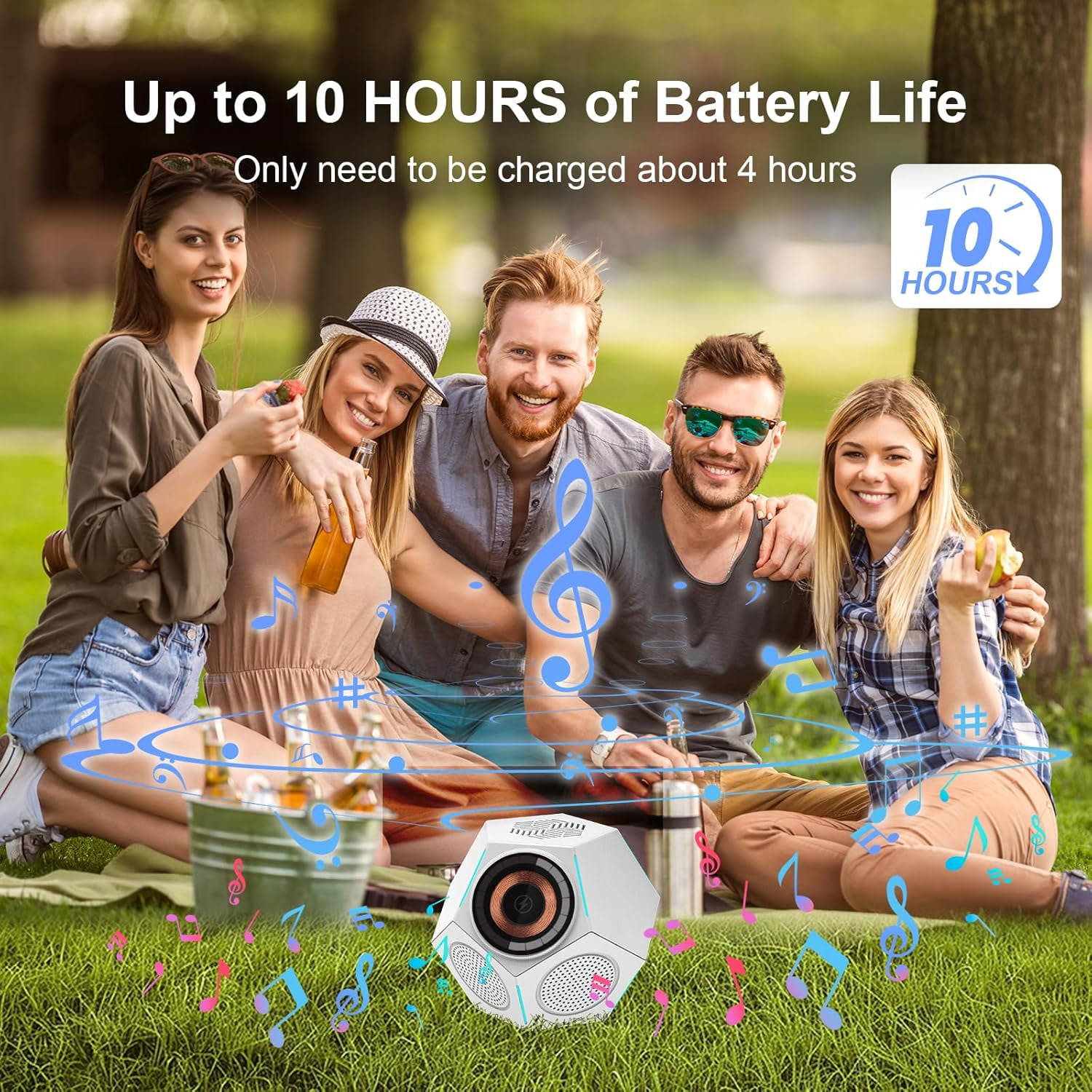 Qoosea Magnetic Wireless Charger Bluetooth Speaker Phone Stand Fast Wireless Charging Station Dock for iPhone Series,Samsung Series and Android