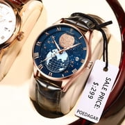 Poedagar New Fashion Quartz Leather Men Watch Top Brand Luxury Waterproof Luminous Date Mens Wristwatch Casual Sport Watches - Quartz Wristwatches