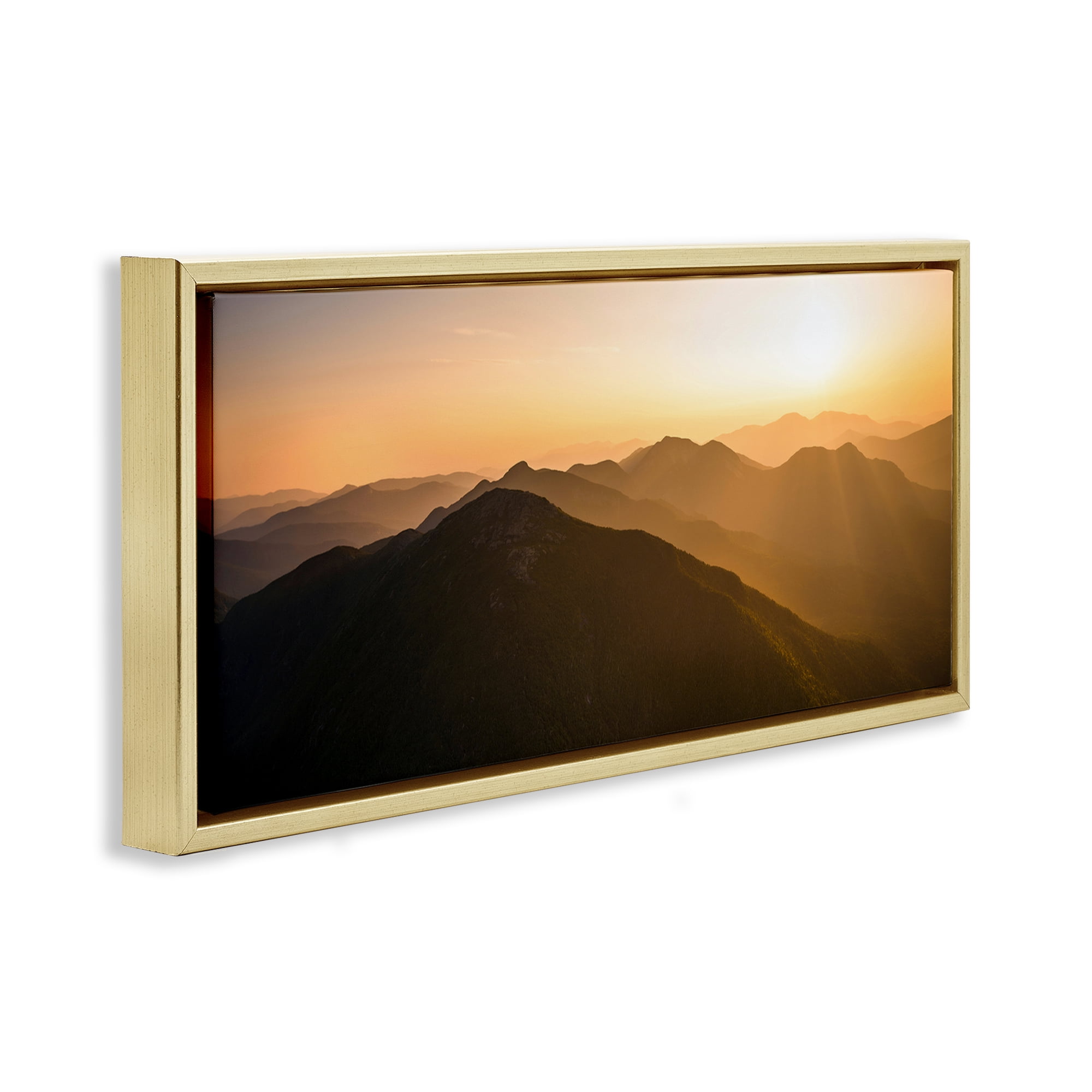 Stupell Industries Sunrise Over The Adirondacks Gold Framed Floater Canvas Wall Art, design by Jonathan Zaharek