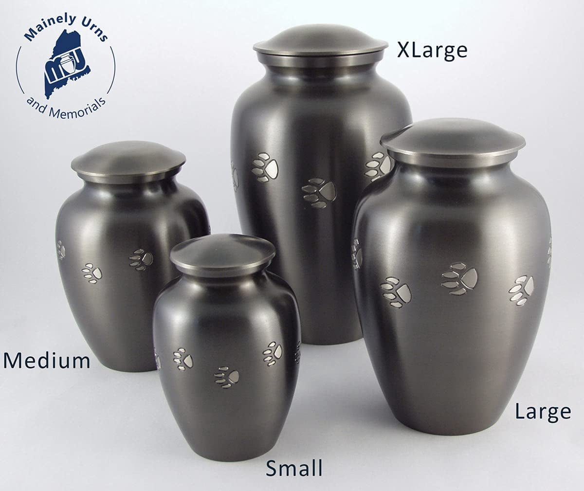 Dog Paw Prints Slate Pet Urn with Rainbow Bridge Presentation Bag with Optional Engraving - Cremation Urn for a Dog - Medium Size Urn for a Pet up to 60 Pounds
