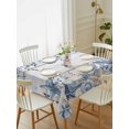 thumbnail image 2 of Blue Coastal Starfish Rectangle Tablecloth, Beach Nautical Shell Eucalyptus Wooden Waterproof & StainResistant Tablecloth, Washable Oil-proof Table Cover for Dining/Party/Wedding/Buffet 60x84 In, 2 of 9
