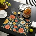 thumbnail image 4 of Pioneer Flower Floral Print Pattern Summer Placemats Table Placemats Set Of 4-Linen Kitchen Washable Placemats Table Mats 12x18 Inch Non-Slip Heat Resistant, 4 of 6