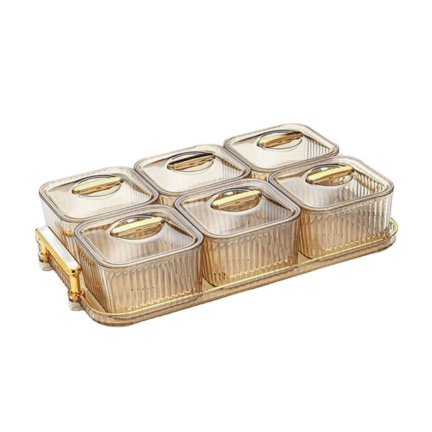 Platos divididos duraderos Plato divisor de postre Plato para servir bocadillos de frutas para Áurea con 6 Rejillas