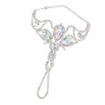 thumbnail image 3 of Pulsera de danza del vientre con cadena, joyería brillante, accesorios de disfraz para mujer con diamantes de imitación Plata, 3 of 8