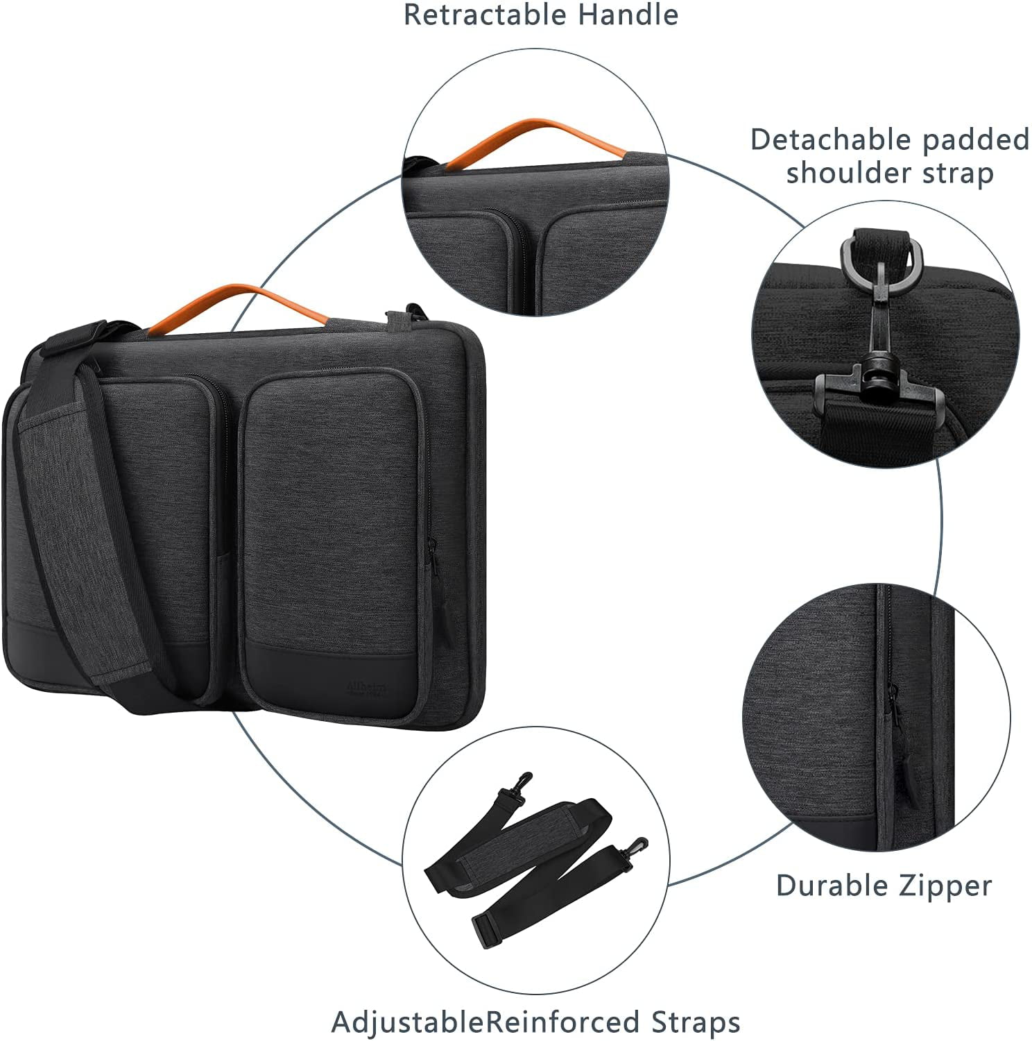 360° Protective Notebook Briefcase Compatible with 13.3 MacBook Air 13 14.2” MacBook Pro Retina 2012-2015 A2442 Alfheim 13-13.3 inch Laptop Case Sleeve Waterproof Shock-Resistant Shoulder Bag