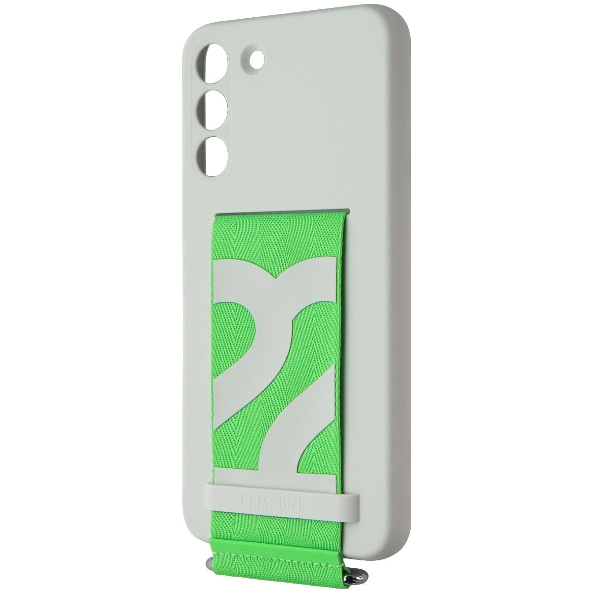 Samsung Silicone Cover with Strap for Samsung Galaxy S22+ (Plus) - White / Green