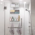 thumbnail image 4 of Over The Door Hanging Organizer Rack with 3 Mesh Baskets 5 Hooks, White, 4 of 7