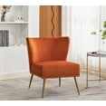 thumbnail image 2 of US Pride Furniture Corisha 25"W Velvet Armless Accent Living Room Chair, Orange Red, 2 of 6