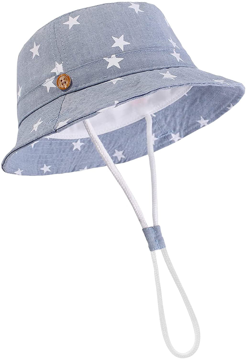 Bucket Hat Star Patterned Cap Sun Protection Hat Wide Brim Cotton Cap for Toddler Boys Girls Summer Wearing 
