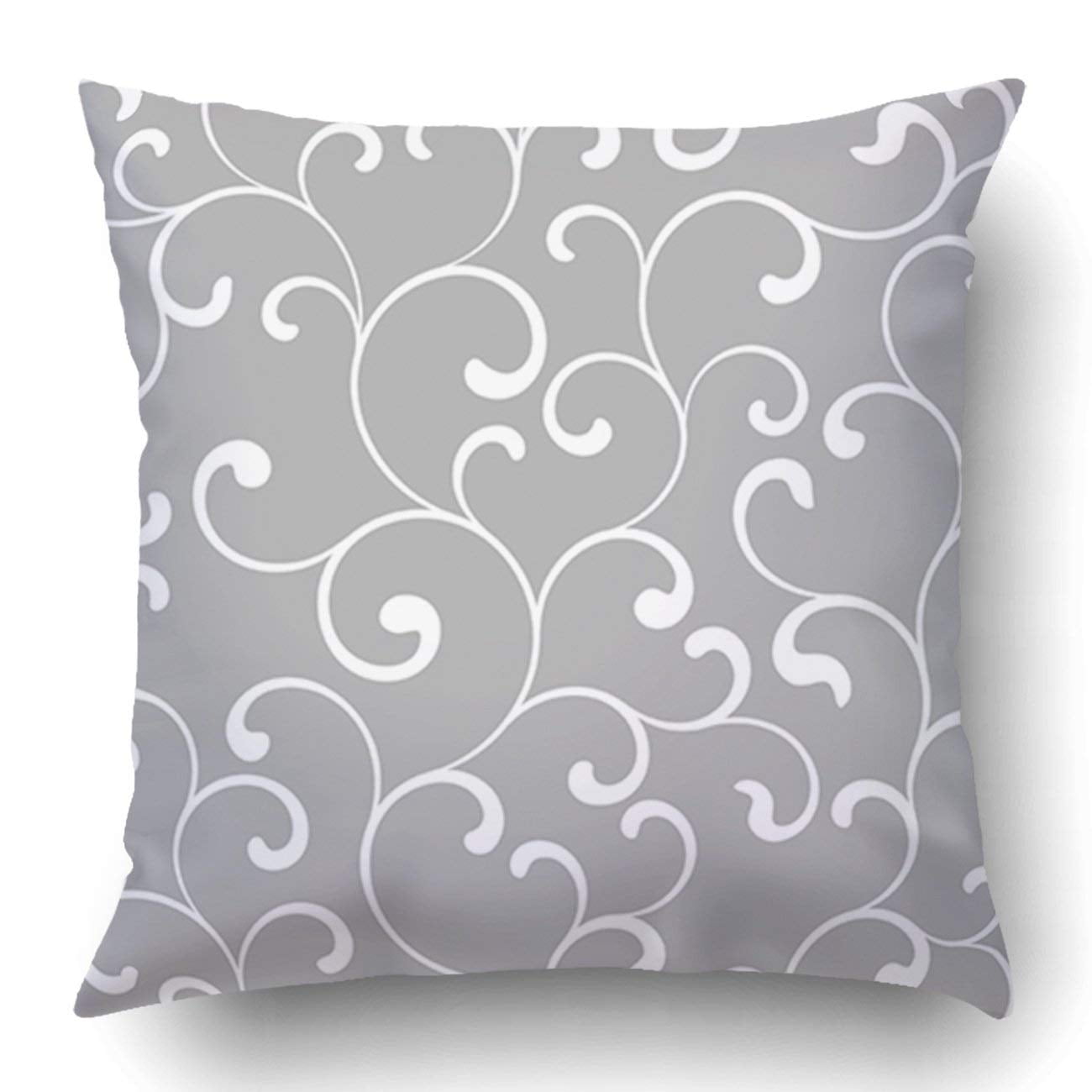 BSDHOME Pattern With White Swirls On A Gray Pillowcase Pillow Cushion