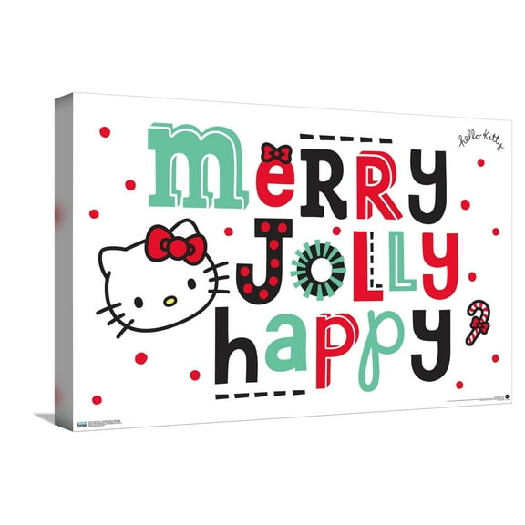 Hello Kitty: 17 Holiday - Merry Jolly Happy Canvas Wall Poster, 14.725" x 22.375"