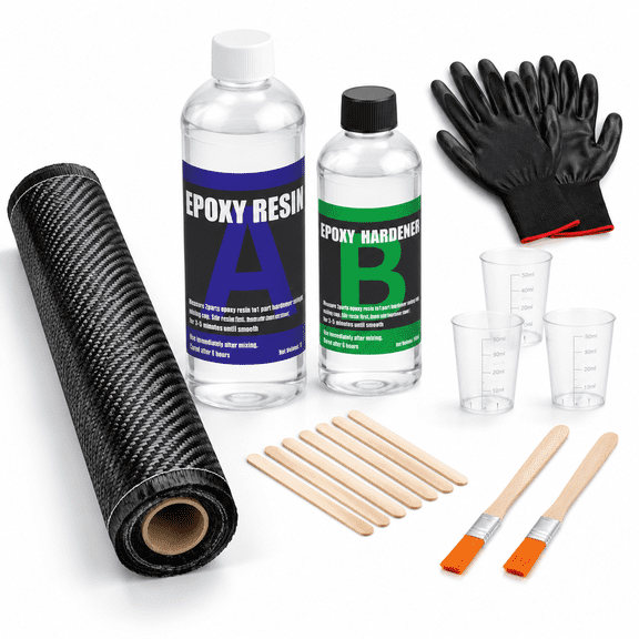 78 x 12 Inch Carbon Fiber Repair Kit with Epoxy and Hardener