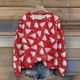 thumbnail image 2 of WTOBBY Women's Christmas Print Knit Sweater, Long Sleeve Pullover with Holiday Designs, Cozy and Fashionable for Seasonal and Casual Wear,Vermilion M, 2 of 5