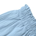 thumbnail image 6 of SZJXBUY Linen Pants Women Short Drawstring High Waisted Lightweight Beach Vacation Shorts with Pockets Light Blue,XL, 6 of 8
