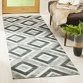 thumbnail image 2 of SAFAVIEH Studio Leather Mariam Geometric Runner Rug, Ivory/Dark Grey, 2'3" x 7', 2 of 6