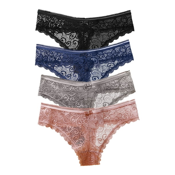 Women's Thong / Lace Trim G String Panties (Pack of 6)