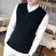 thumbnail image 4 of Chaleco de cuello redondo para hombre, ropa de negocios, suéteres de punto para hombre, sin mangas, cuello redondo, negro, réplica de alta calidad X, 4 of 4