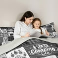 thumbnail image 5 of jejeloiu Cartoon Bear Paws Bedding Comforter Set,Happy Camping Life Twin Comforter Sets,Rustic Farmhouse Hunting Bedding Set For Adults,Ultra Soft Home Decor Reversible,2pcs, 5 of 8