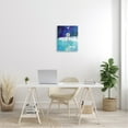 thumbnail image 2 of Night Sky Blue Ombre Ocean Waves Nautical Compass Anchor Coastal Painting Gallery-Wrapped Canvas Print Wall Art, 2 of 5