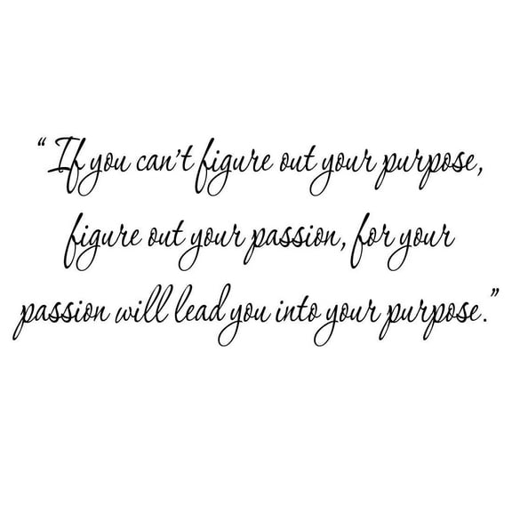 VWAQ If You Can't Figure Out Your Purpose, Figure Out Your Passion - Motivational Wall Decals For School -18112