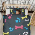 thumbnail image 3 of Cool Pet Background Dog Paw Duvet Cover and Pillowcase Set for Single Bedding, Bedroom Accessories for Kids Teens, 3 of 5